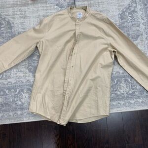 Zara Light Tan Mandarin Collar Shirt + Other Dress Shirts